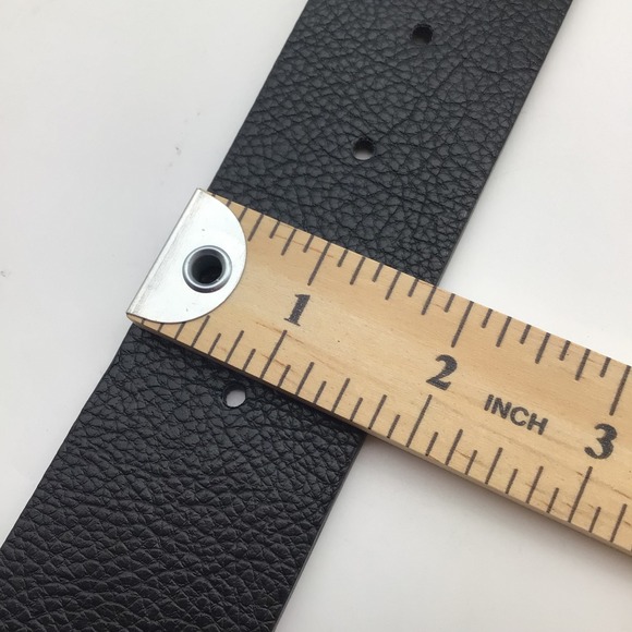 Jessica Simpson Womens Black Faux Leather Pebble Belt Gold Buckle Size XL NEW - Picture 6 of 8